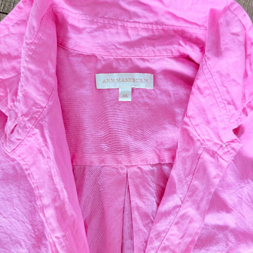 Ann Mashburn THe Weekender SHirt in Pink Summer Cloth XS - Picture 3 of 4